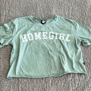 Homegirl Cropped Tee with White Lettering